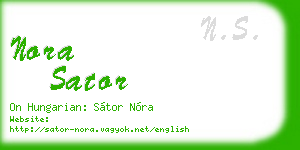 nora sator business card